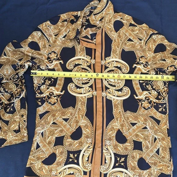 Versace Baroque Print Shirt - Black and Gold - Picture 10 of 14